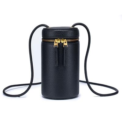 The First Layer of Cowhide All The High-grade Bucket Bag Niche Crossbody Bag Fashion Cylinder Bag Leather Shoulder Bag