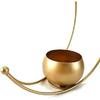 Metal Geometric Design Vase with Gold Finish - Table Decorative Flower Pot (Size 24 x 24cm) (Moon Flower Vase)