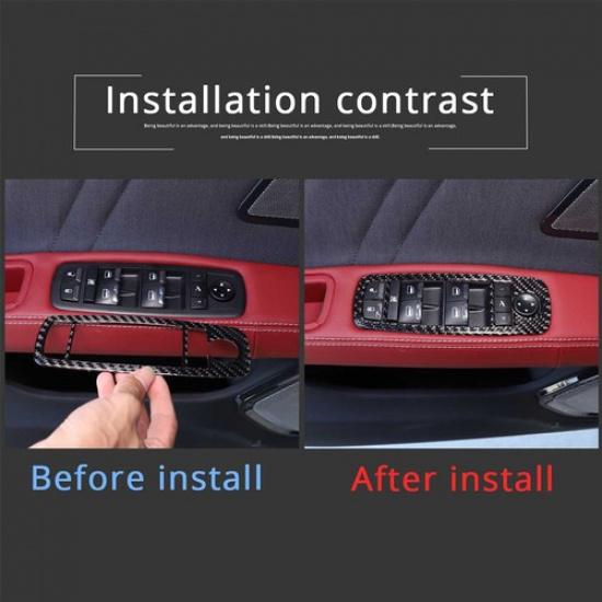 Carbon Fiber Window Lift Switch Button Panel Trim For Maserati Ghibil 2014-