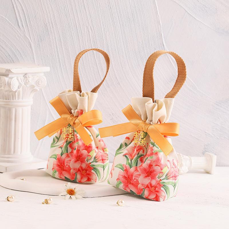 10pcs Wedding Candy Bags Gifts Packaging Boxes Wrapping Pouch Handheld Gift Bag Candy Bag Wedding Party Event Festive Supplies