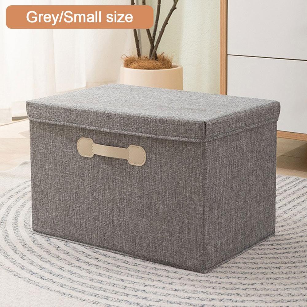 Cotton Linen Fabric Foldable Bins Folding Toys Organizer New Storage Basket