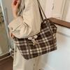 New Women Shoulder Bag Large Capacity Tweed Commuting Handle Bag Fashi Checkered Tote Comfortable and Versatile Storage Bags