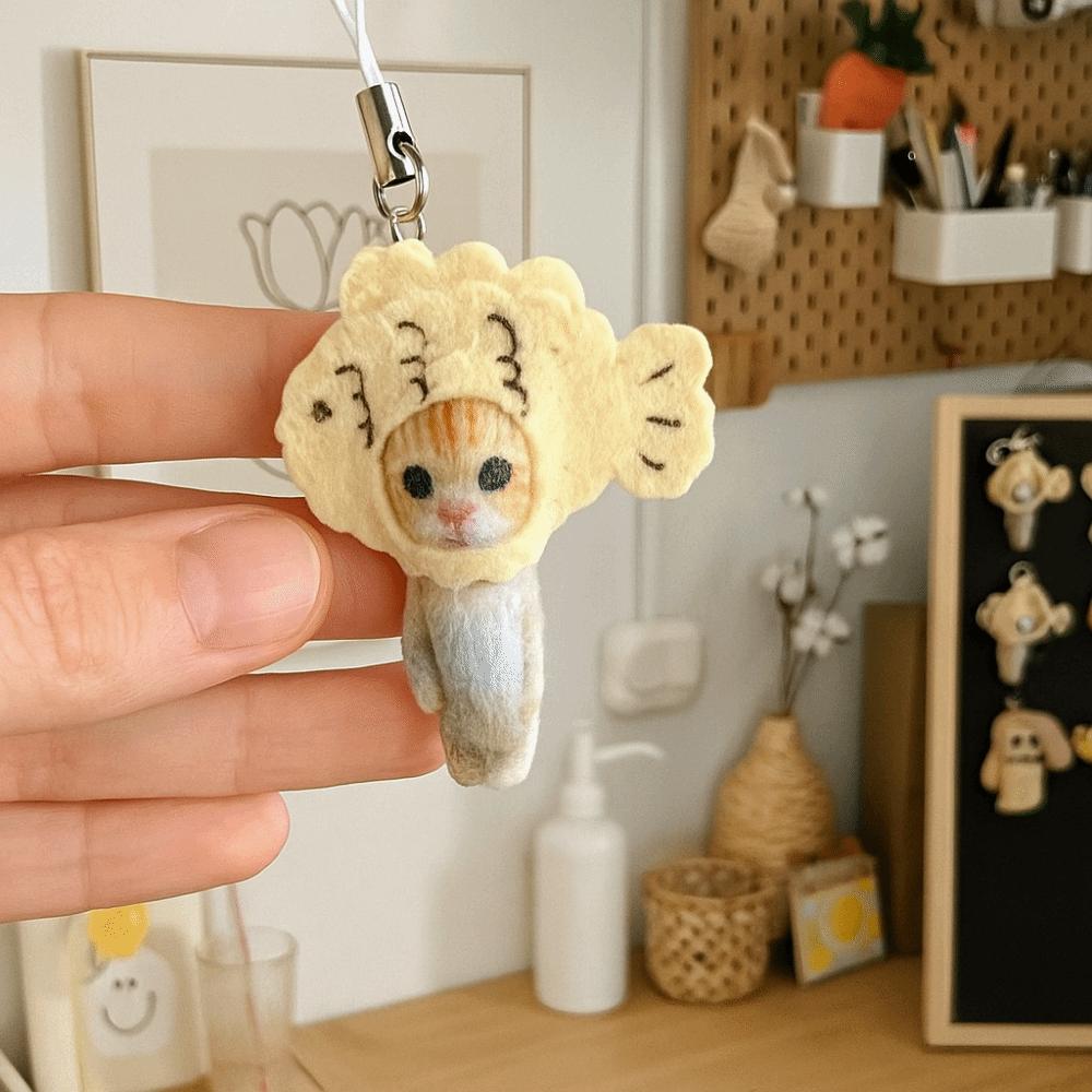 Phone Pendant Cartoon Cockroach Cat Material Dorayaki Cat Pendant Material  Backpack Accessories