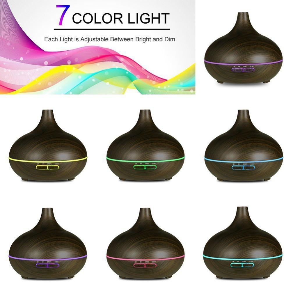 Umidificator de aer pentru casă cu telecomandă, difuzor de uleiuri esențiale pentru aromoterapie, difuzor electric de aromă cu ultrasunete de mare capacitate, 550 ml
