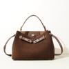 Leather Women's Large-capacity Commuter Handbag, New Versatile First-layer Suede Women's Design Niche Messenger Bag