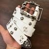 Hip-Hop Rivet Belt Women Punk Style Pu Leather White Black Retro Belt Strap Waistband Fashion Y2K Jeans Belt Accessories