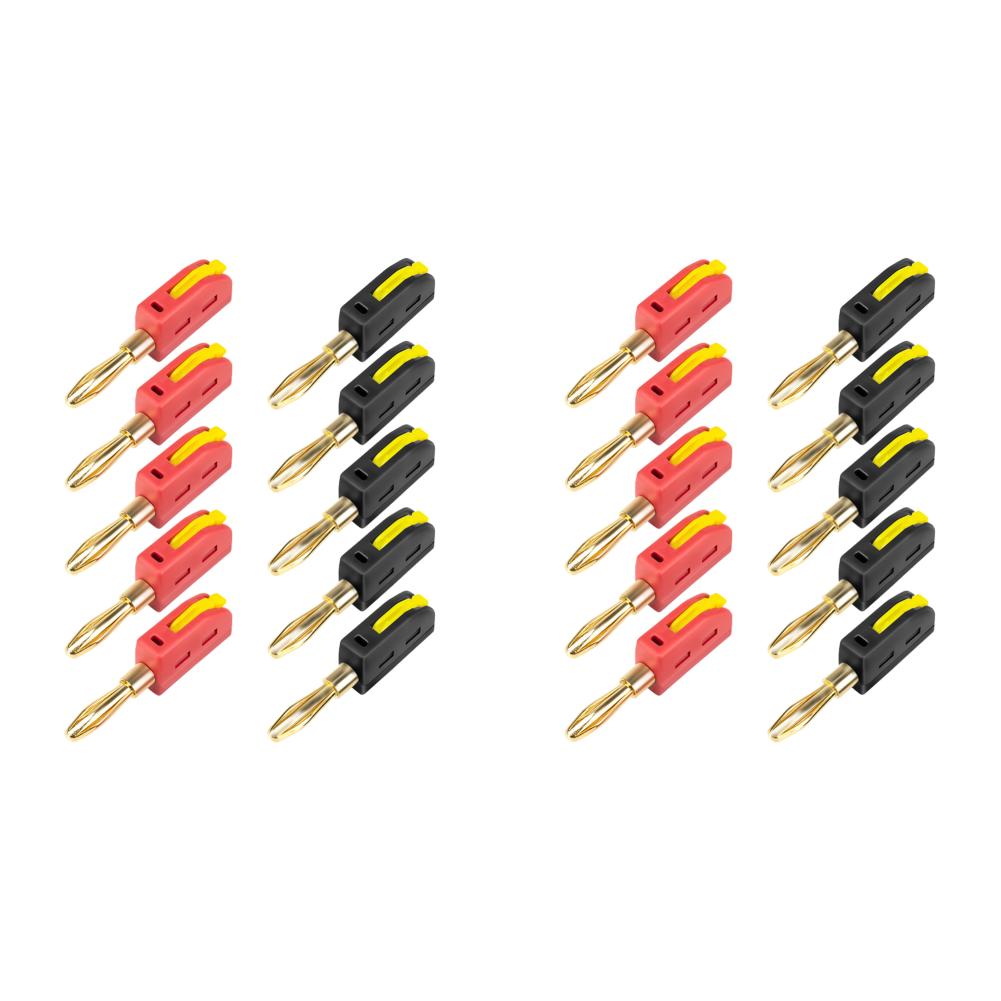 10Pcs 4mm High Current Plugs Solder-Free Gold-Plated Banana Connector Six-Lea Quick Connect Plug for 32A Electrical Test