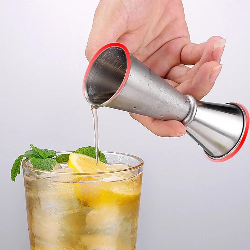 15/30ml 25/50ml 30/60ml Stainless Steel Measuring Cups Bar Party Wine Cocktail Shaker Dual Shot Jigger Liquid Drinks DIY Tool