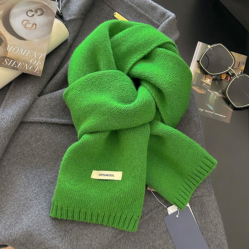 18-color scarf women's winter high-end soft waxy season warm thickened knitted wool couple scarf Korean