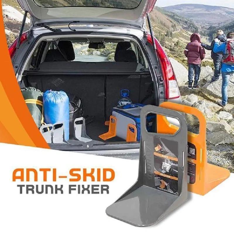 2-teiliges Auto-Kofferraum-Halter-Ständer mit festem Rack-Halter, rüttelfester Organizer, Zaun-Aufbewahrungshalter, einstellbarer Abstand, Aufbewahrungsbox-Fixierer