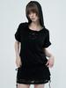 Phased Eyelet Lace Hooded Dress_Black