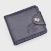 Men's Short Wallet with Magnetic Buckle, Multi-card Slots, Large Capacity, and Litchi Pattern - European & American Fashion.
