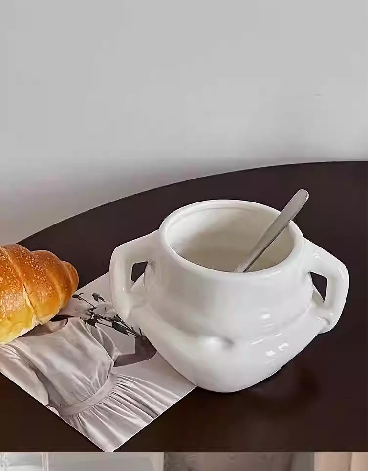 Taza de Cerámica de Moda con Lindo Diseño de Barriga Pellizcada - Perfecta para Café, Leche o Desayuno