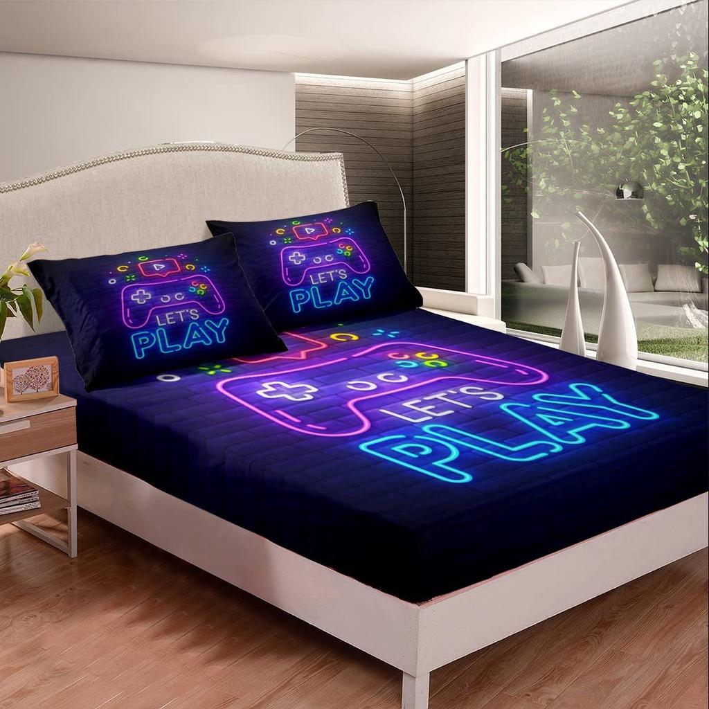 Color Mattress Three-Piece Digital Printing Couple Rainbow Bedspread Modern Cute Bedding Set