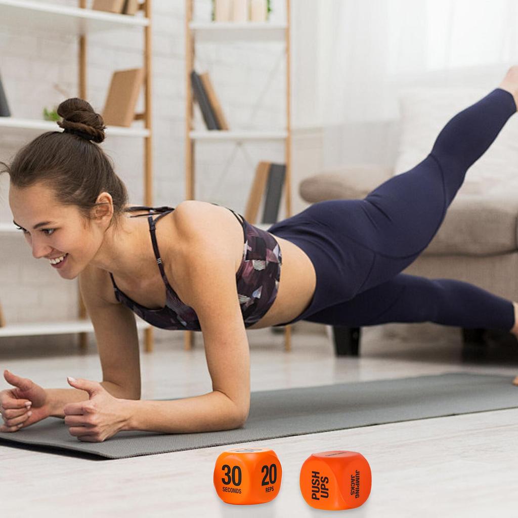 Workout Dice 1-Pair Exercise Dice Randomizer Fun Fitness Challenge Game for Home Gym No Repeat Strength Training Party Game