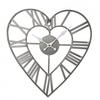 Metal Heart Grey Wall Clock