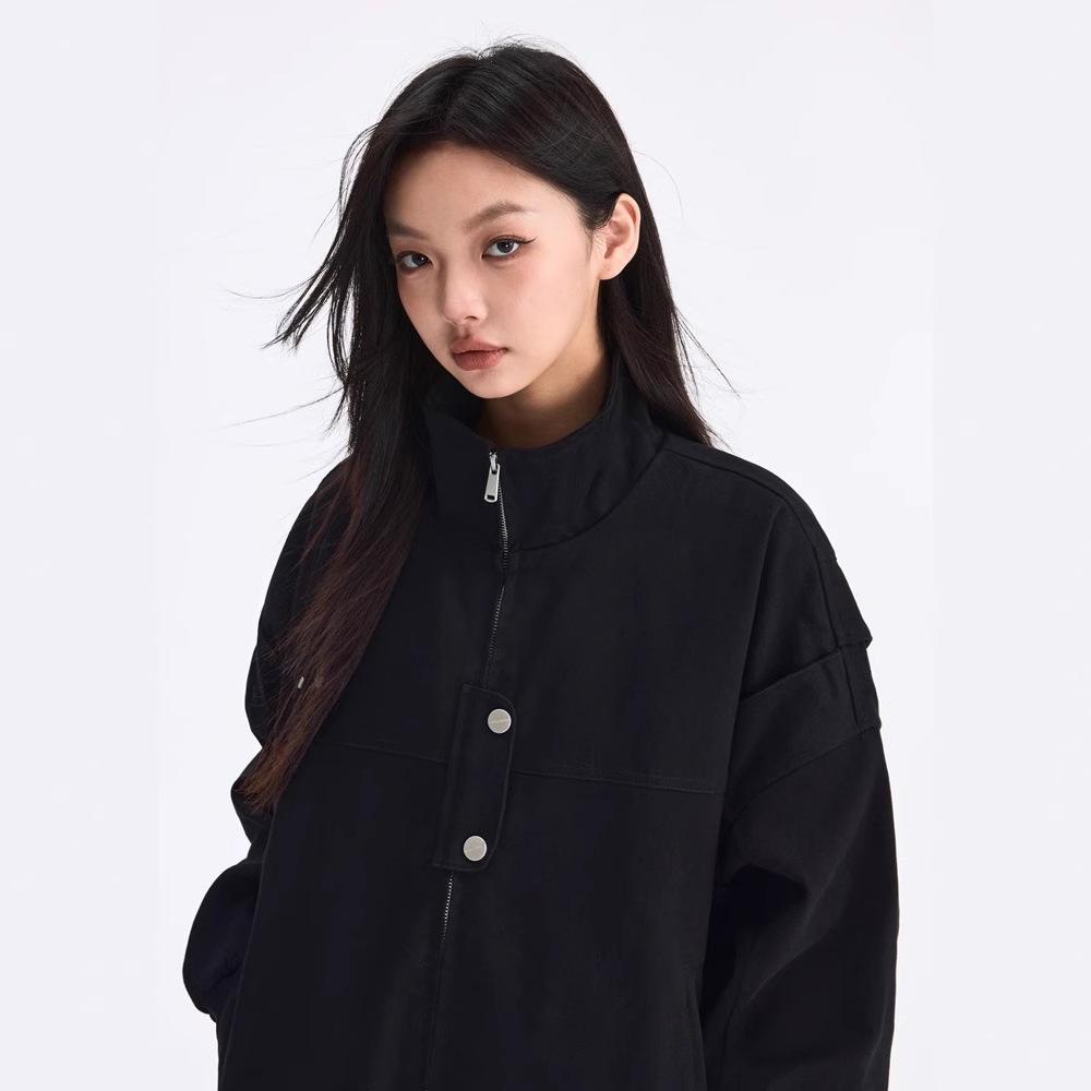 Vintage American Detroit Turn-Down Collar Jacket: Stylish 2025 Spring Workwear for Couples