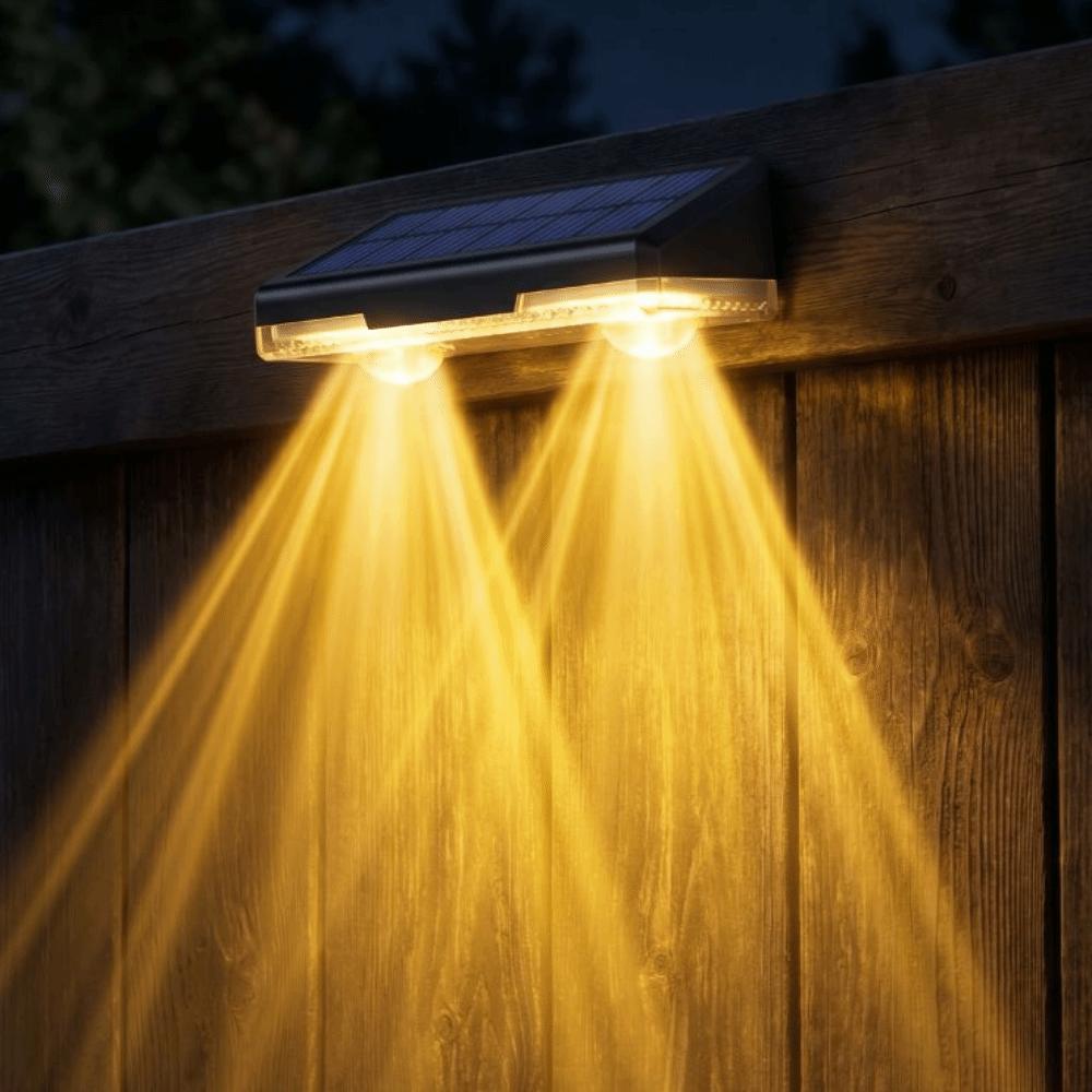 Waterproof Solar Deck Lights LED Light Warm White Solar Fence Lamp Shockproof Sturdy Solar Wall Lights Garden Decor