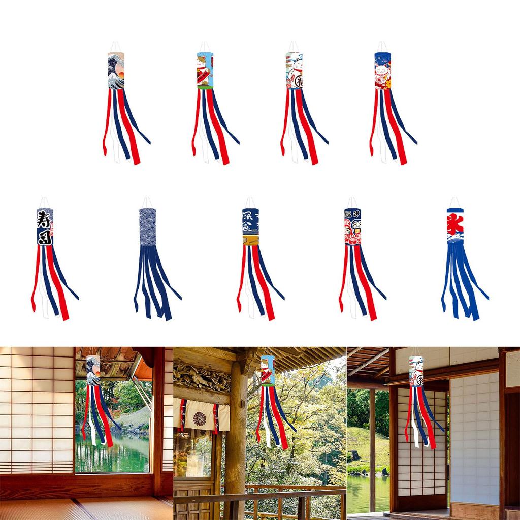 Japanese Carp Windsock Streamer Flag Flag Wind Socks Hanging Ornaments for Sushi Bar Restaurant Patio Home Outside Fitments