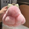 Plush Pompoms Bow Rabbit Pendant Cartoon Hanging Ornament Fluffy Bunny Doll Keychain Stuffed Doll Bag Pendant Bag Accessories