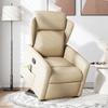 Massage Recliner with Rising Function Cream Fabric