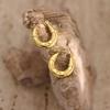 18K Gold Plated Geometric Hammered Stainless Steel Cross Stud Earrings for Women