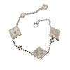 Italian Brushed Craft Cloth Qi Latti Four-Leaf Clover Bracelet Women'S Retro Natural White Fritillary Three-Flower Bracelet Jewelry