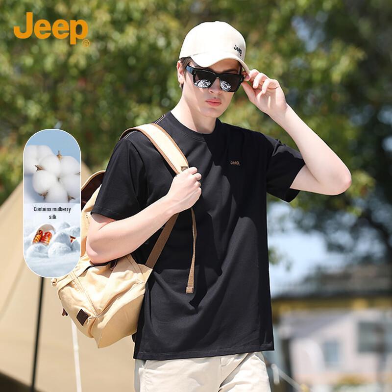 JEEP Men s Summer Round Neck Short Sleeve T-Shirt 4XL