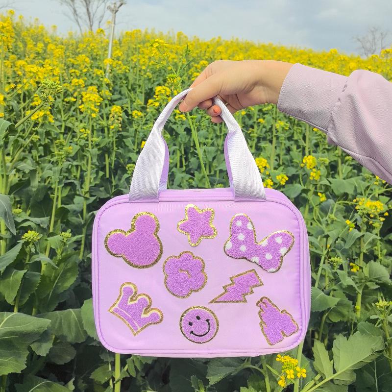 Foldable Waterproof Nylon Lunch Bag with Insulated Aluminum Foil for Kids