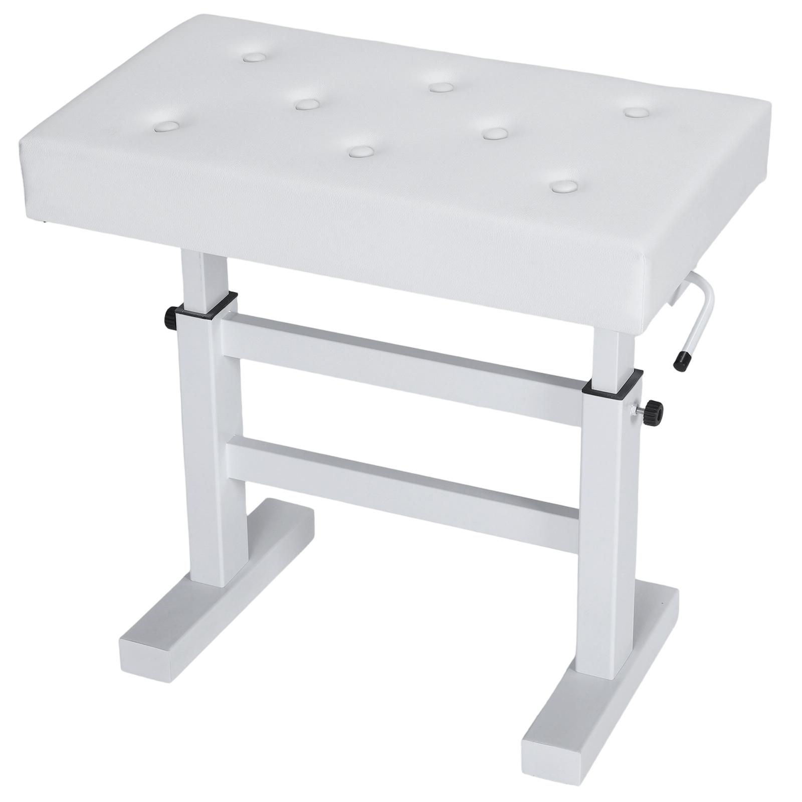 

Профессиональная скамья для пианино из ПУ-кожи, мягкая подушка, мягкие сиденья, нескользящая, выдерживает до 396 фунтов, для дома/музыкальной комнаты/класса белый