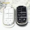 3 5 Buttons Soft Tpu Car Key Case Cover For Jeep Grand Cherokee Dodge Jcuv Dart Journey Chrysler 300C Fiat Remote Fob Keychain