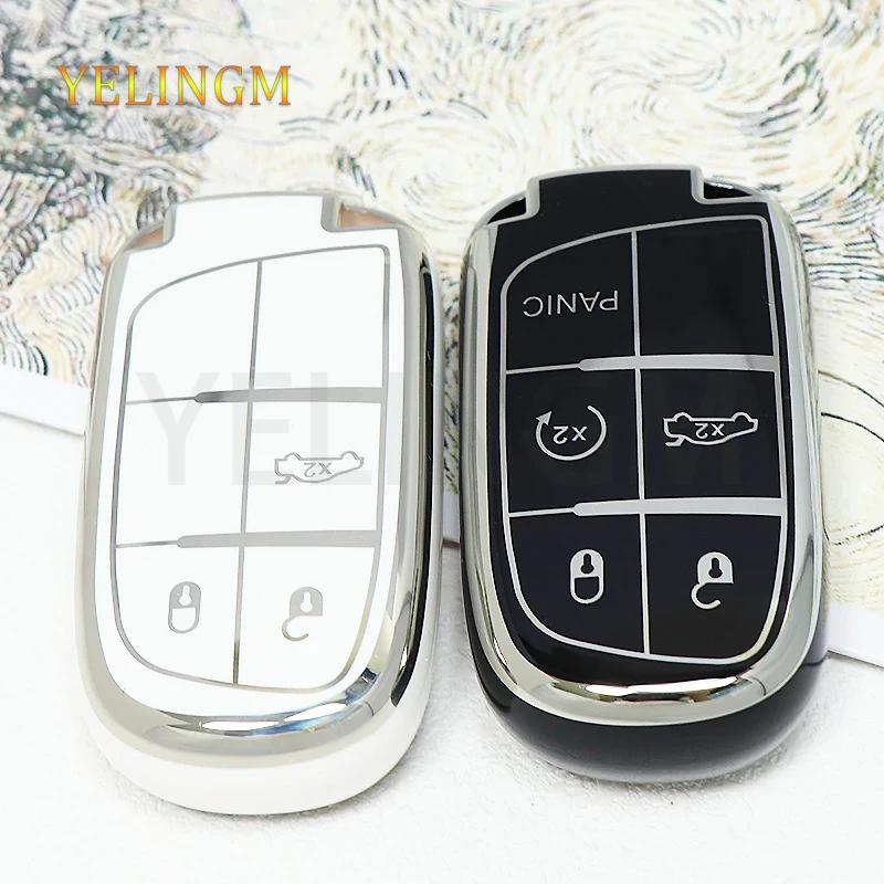 3 5 Buttons Soft Tpu Car Key Case Cover For Jeep Grand Cherokee Dodge Jcuv Dart Journey Chrysler 300C Fiat Remote Fob Keychain