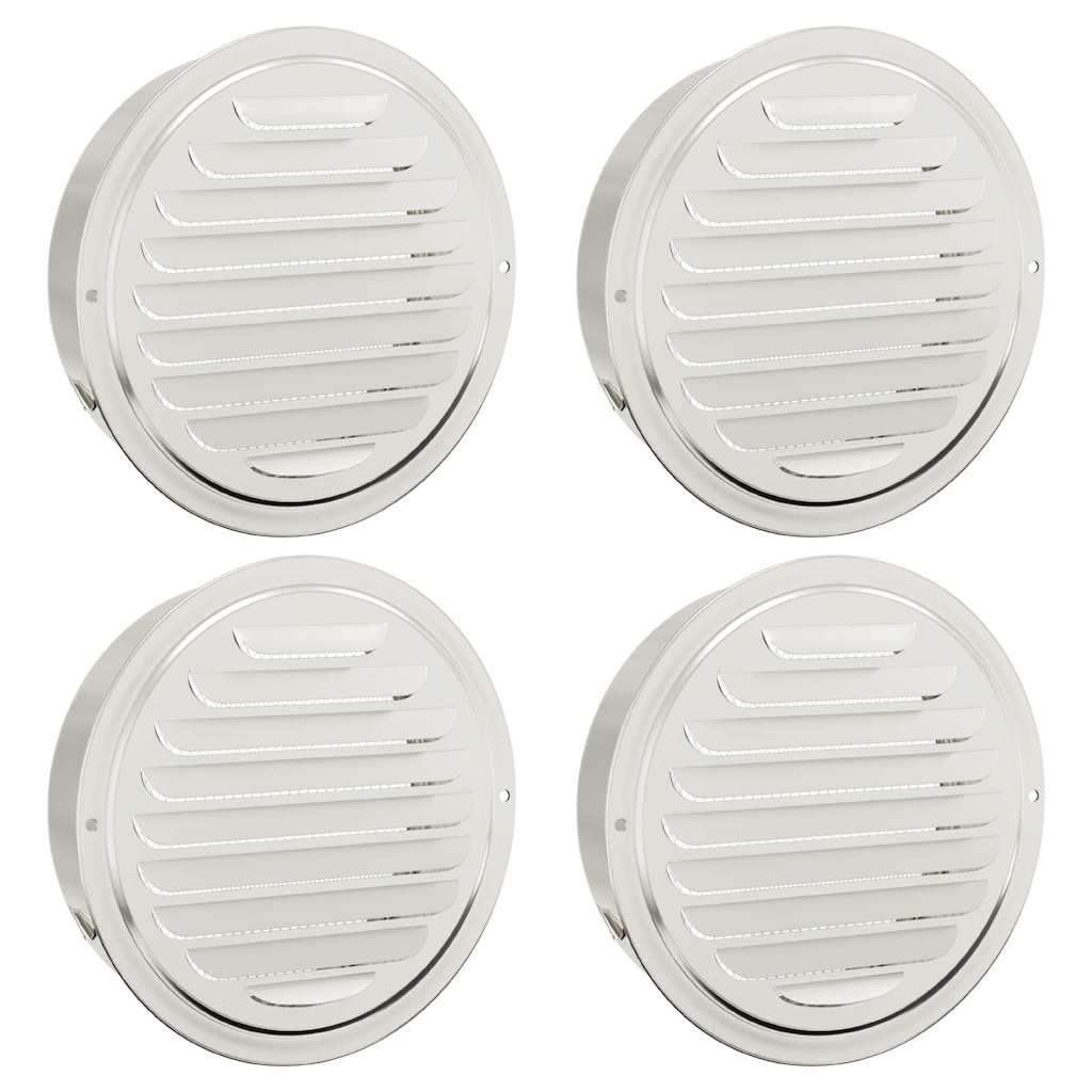 Ventilation Grille Set 4 pcs Silver 200 mm Stainless Steel