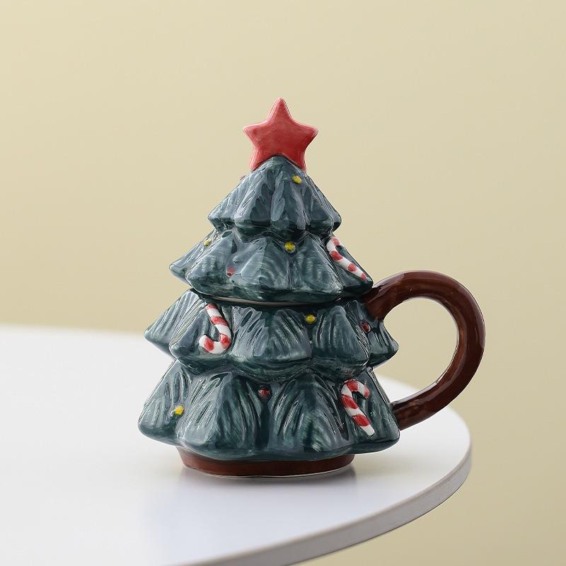 Ceramic Christmas Tree Mug, Children's Creative Small Gift for Girls To Give Valentine's Day Gift Cute and Small Designed Object