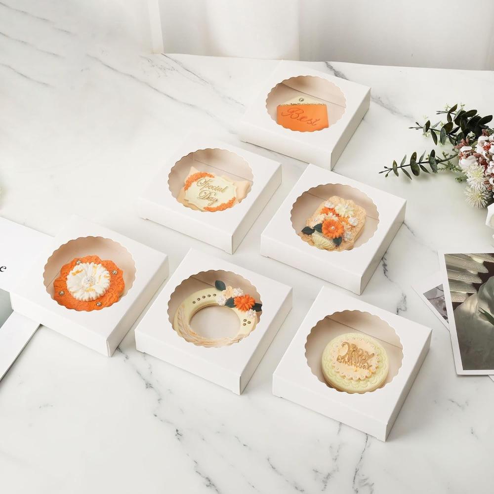 20 Stück Papier-Geschenkschachteln mit Fenster Party-Gastgeschenkschachteln Quadratische Geschenkverpackungsschachtel für Geschenkübergabe-Veranstaltungen Kerze Seife Schmuck Geschenkverpackungsschachtel