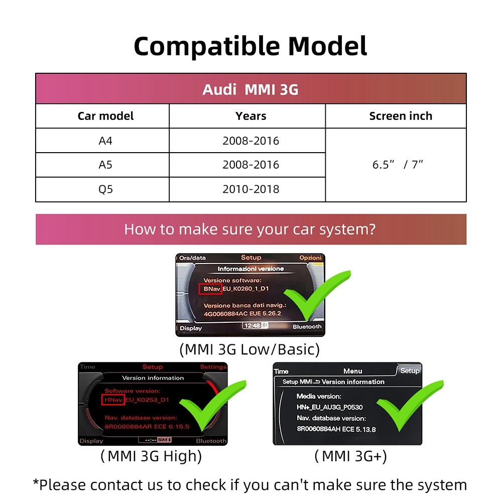 

Беспроводной адаптер интерфейса CarPlay Android Auto ANYFAR для A4 A5 Q5 2008-2018 с системой MMI 3G, с AirPlay, Mirror Link, Bluetooth