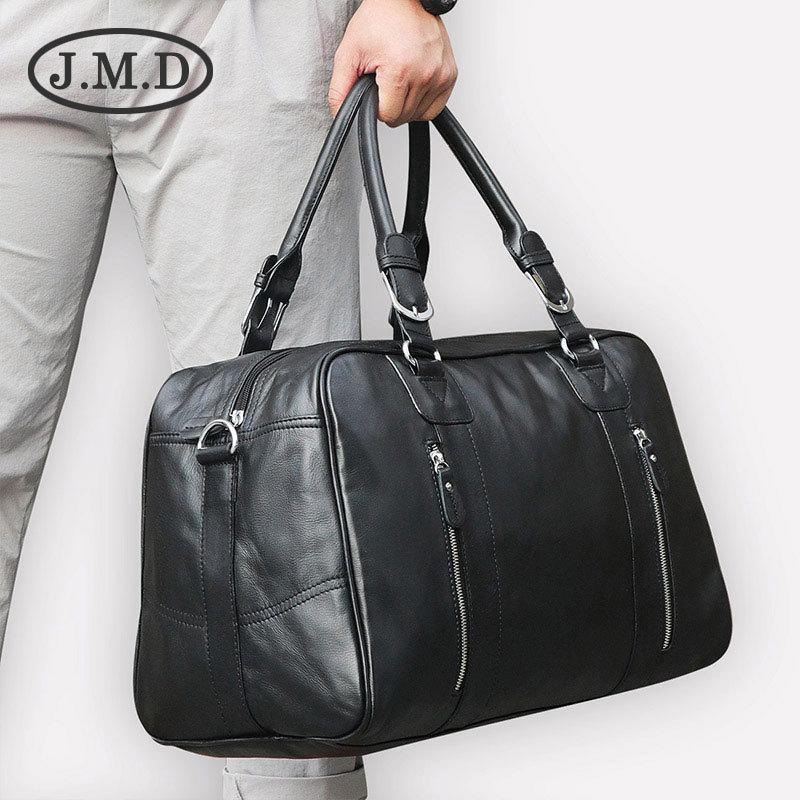 Jiameida Retro Waxed Leather Men's Travel Handbag