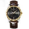 Swiss Mens Quartz Watch With Leather Strap And Luminous Dial For Casual Wear
