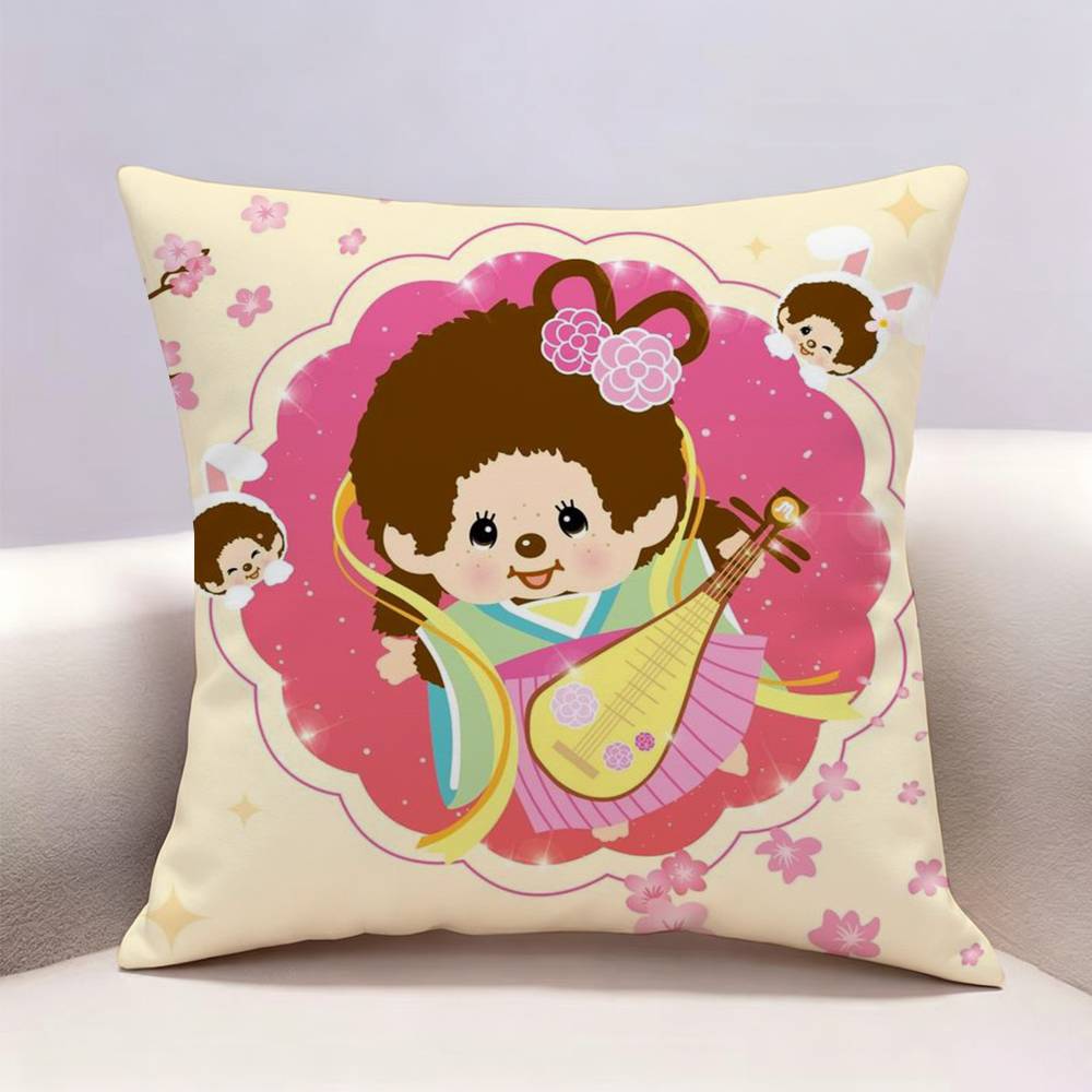 MMonchhichi New Doublesided print Pillow Case Pattern Printed Pillowcase For Living Room Sofa Cushion Cover