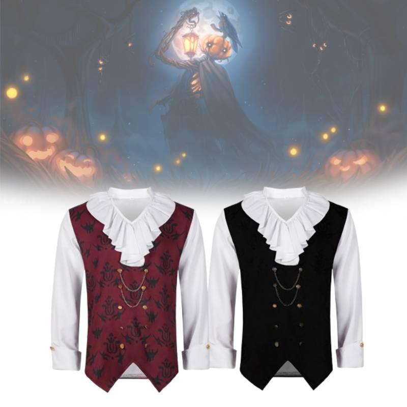 Halloween Men Literary Medieval Vampire Jacket Dress Stage Cosplay Retro Clothes