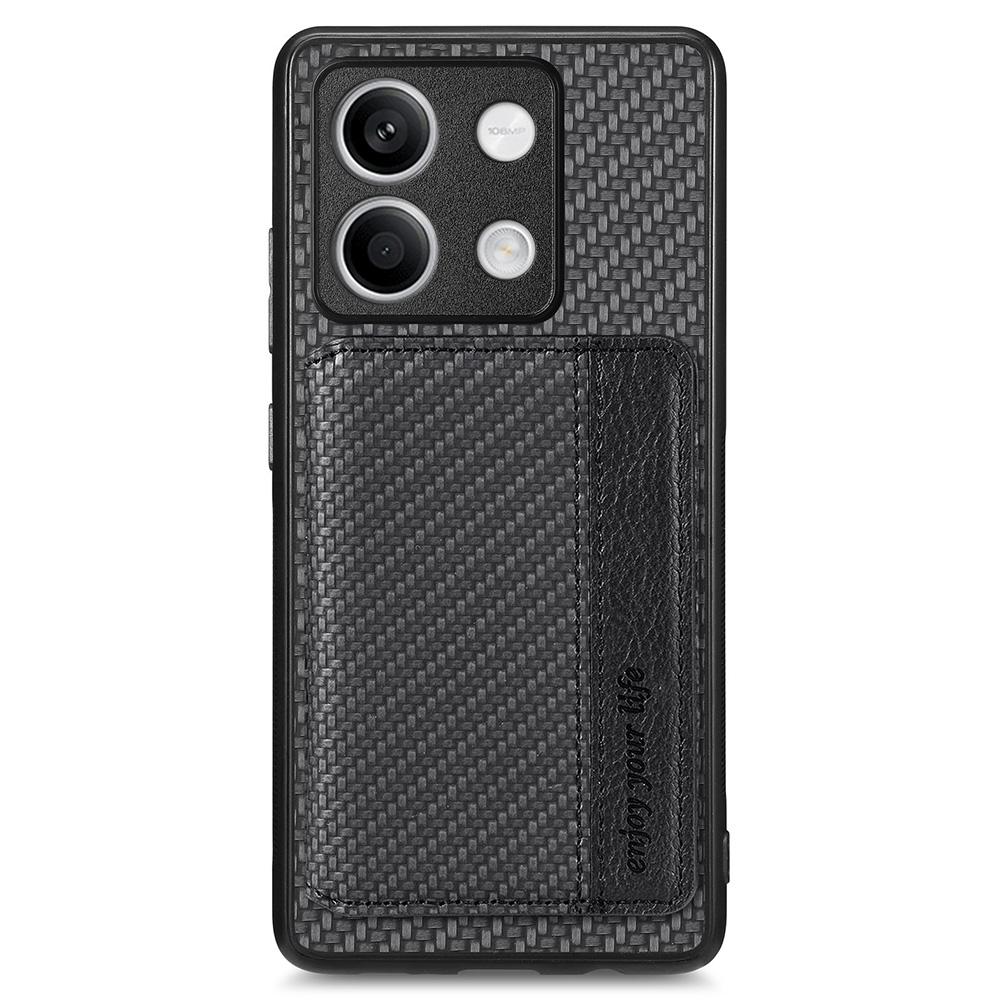 

For Xiaomi Redmi Note 13 5G Case Carbon Fiber Texture PU Leather Coated PC+TPU Phone Shell Black