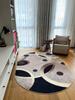 ePeddler Home Modern Gold Silver Pattern Digital Printing Washable Non-Slip Dot Base, New Generation Oval Living Room, Kitchen, Entrance Carpet and Runner