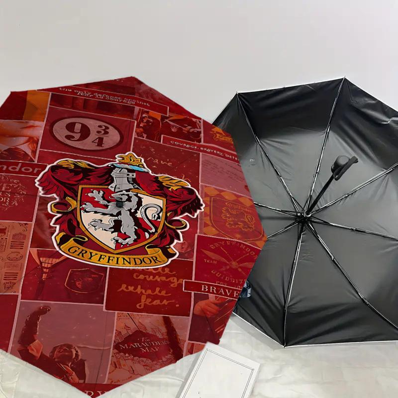1PC Gryffindor Brave Umbrella-8-Rib Reinforced, Automatic Open, Lightweight & Durable, Cute Fashion Accessory for Outdoor, D2674