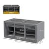 Wooden Hamster Cage, Small Animals Hutch with Tray, Openable Top, Exercise Play House Pen, 115L x 57W x 55Hcm, Grey
