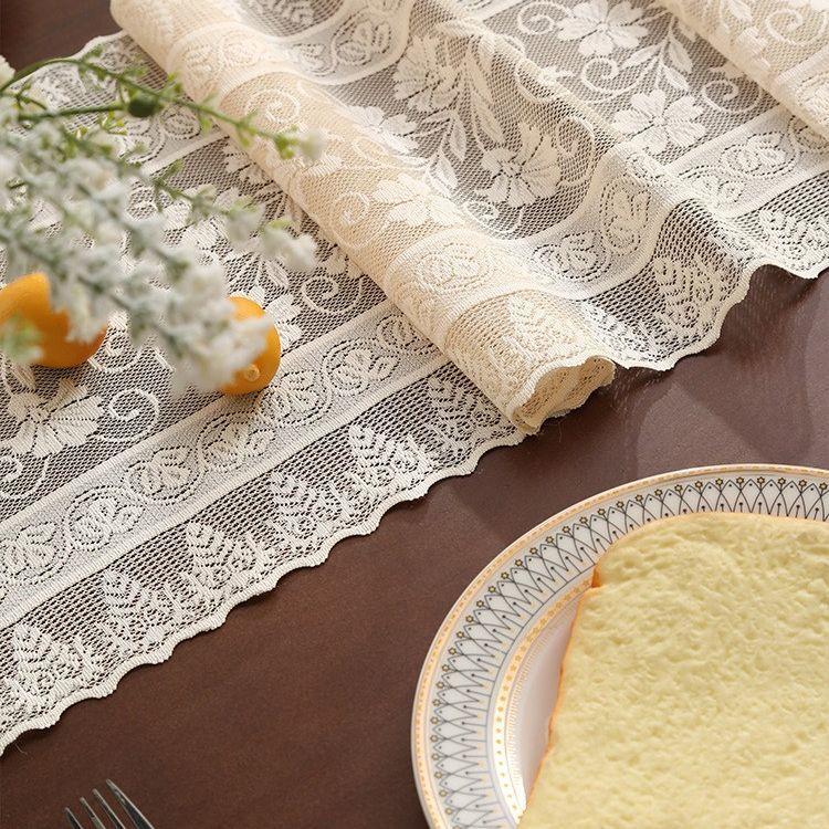 Lace Hollow Fringed Piano Cover Towel Coffee Table Lace Tablecloth Porch Cabinet Tablecloth Table Flag Long Tablecloth