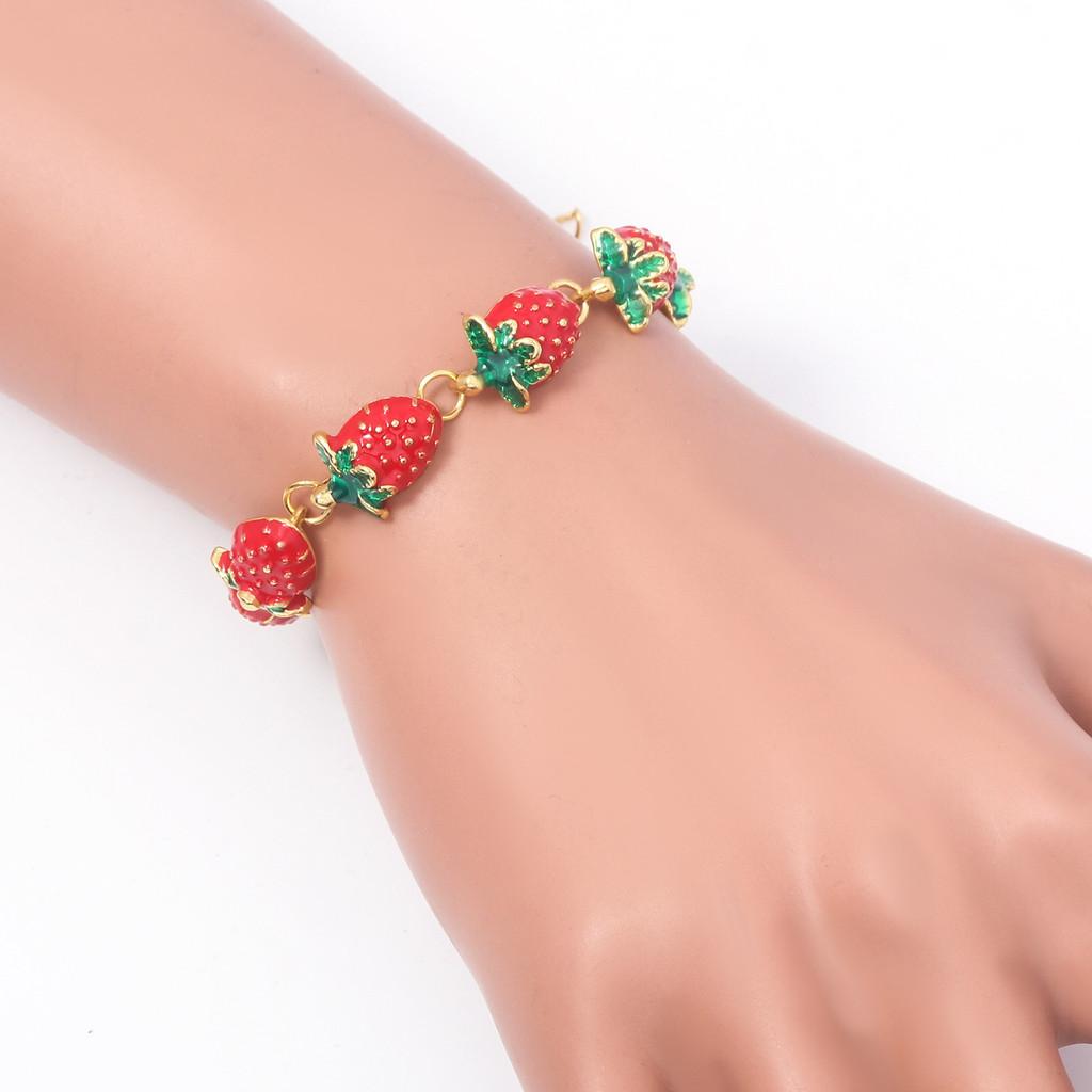 Creative Fruit Charm Bracelet With Metal Finish For Women And Men