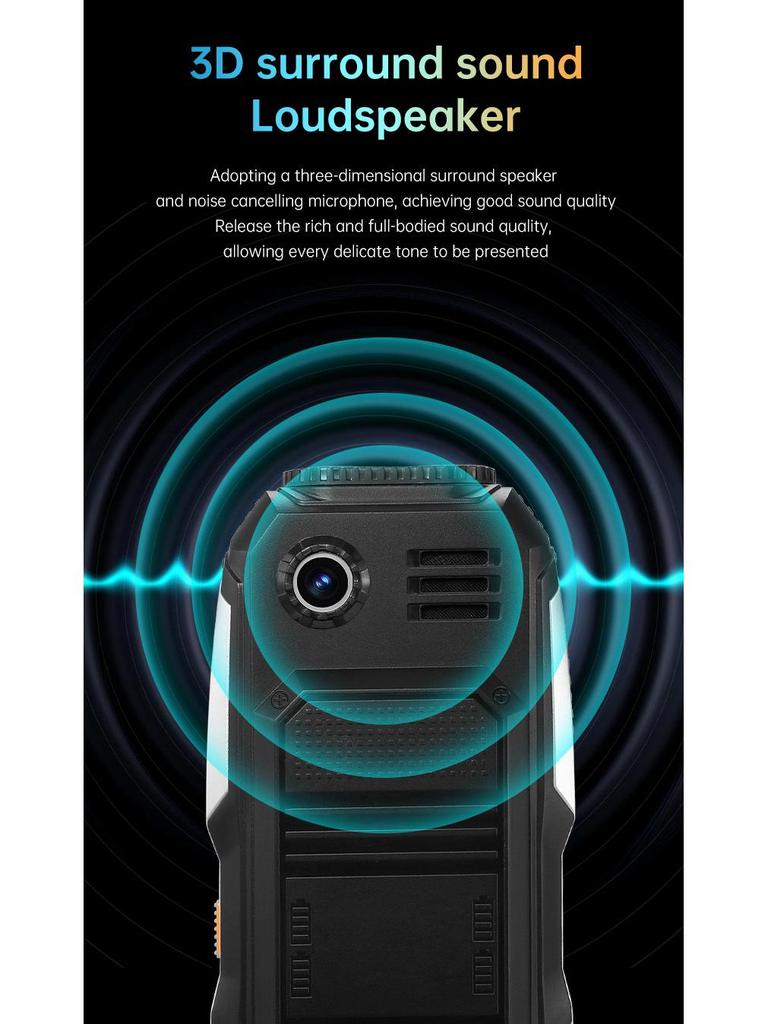 Robustes 2G Seniorenhandy mit Dual-SIM, Seitentaste, Taschenlampe, Kamera und Typ-C-Laden