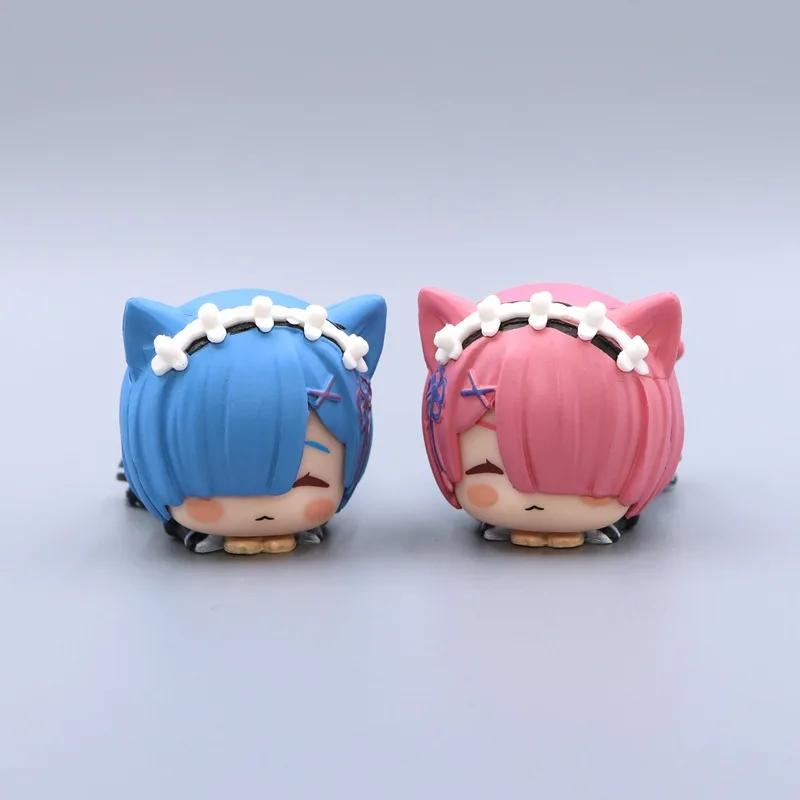 Cute Rem Figure Anime Re Zero Ram Emilia Figures Echidna Statues Sculpture Figurines Re:Zero Desk Decoration Table Accessories