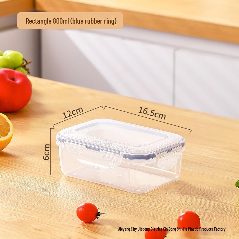 Transparent Rectangular Food Storage Container with Lid
