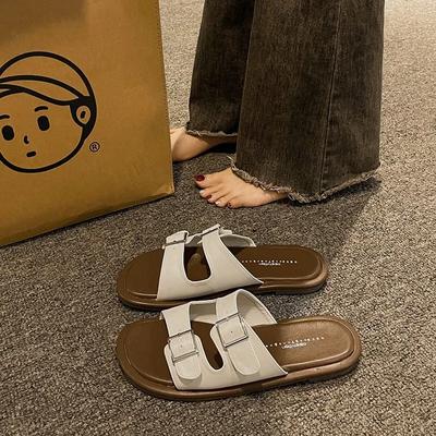 Mode Hausschuhe Lässige Strandschuhe Hausschuhe Damen Niedrig Luxus Holzschuhe Sommer 2024 Neue Mode Einfarbig Nähen Lässig